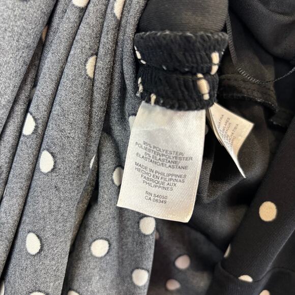 Evan Picone Dress 14 Rockabilly Pin Up Halter Fit Flare Polka Dot Swing Ruched - Picture 6 of 12